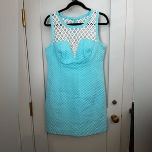 Lilly Pulitzer Turquoise and White Mini Dress